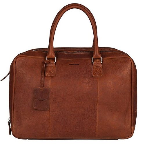 Burkely Antique Avery konyak színű bőr laptoptáska, oldaltáska 15"6