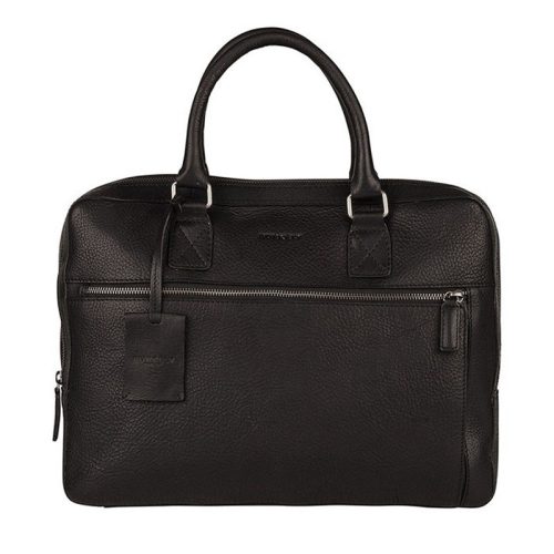 Burkely Antique Avery fekete bőr laptoptáska, oldaltáska 13"