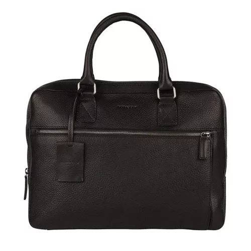 Burkely Antique Avery fekete bőr laptoptáska, oldaltáska 13"