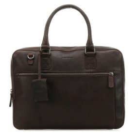   Burkely Antique Avery sötétbarna bőr laptoptáska, oldaltáska 13"