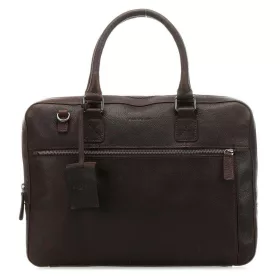   Burkely Antique Avery sötétbarna bőr laptoptáska, oldaltáska 13"