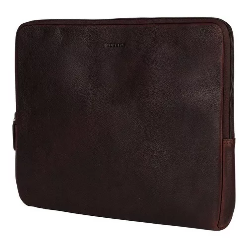 Burkely sötétbarna bőr laptoptartó, 15,6"