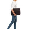 Burkely sötétbarna bőr laptoptartó, 15,6"