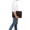 Burkely sötétbarna bőr laptoptartó, 15,6"