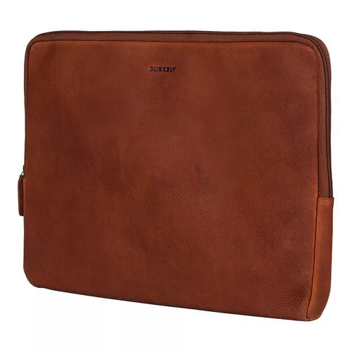 Burkely konyakszínű bőr laptoptartó, 15,6"