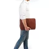 Burkely konyakszínű bőr laptoptartó, 15,6"