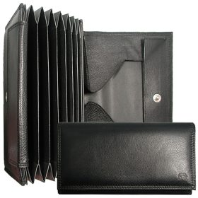   Choice uniszex fekete bőr brifkó, pénztárca 18,3 × 10 cm