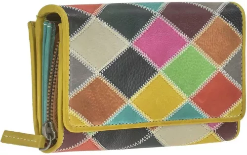 Greenburry Candy Shop színes cikkcakk mintás női bőr pénztárca 17 x 10cm
