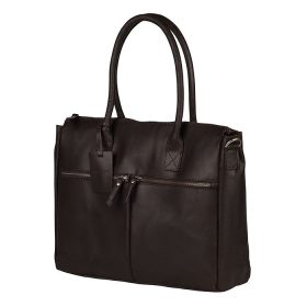   Burkely Vintage Valerie sötétbarna női bőr válltáska, laptoptáska 15"