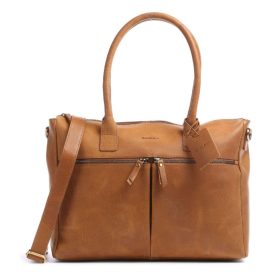   Burkely Vintage Valerie konyakbarna női bőr válltáska, 15"laptoptartóval