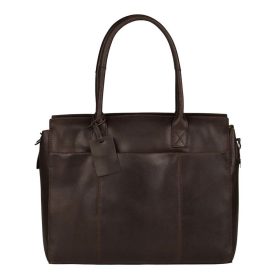   Burkely Vintage Doris sötétbarna bőr laptoptáska, oldaltáska 15,6''