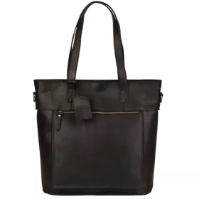   Burkely Vintage Jade fekete színű női bőr válltáska, shopper, 14" laptoptartóval