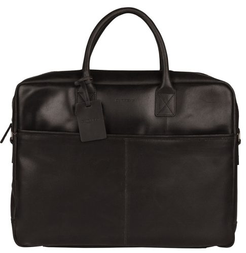Burkely Vintage Max fekete bőr laptoptartós, oldaltáska 17,3"