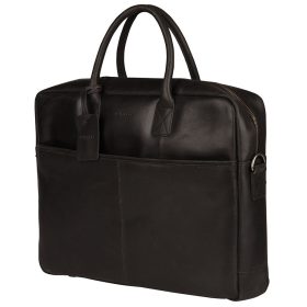   Burkely Vintage Max fekete bőr laptoptartós, oldaltáska 17,3"