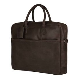   Burkely Vintage Max sötétbarna bőr laptoptáska, oldaltáska 17,3"