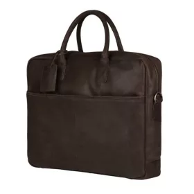   Burkely Vintage Max sötétbarna bőr laptoptáska, oldaltáska 17,3"