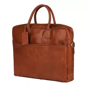   Burkely Vintage Max konyak színű bőr laptoptáska, oldaltáska 17,3"