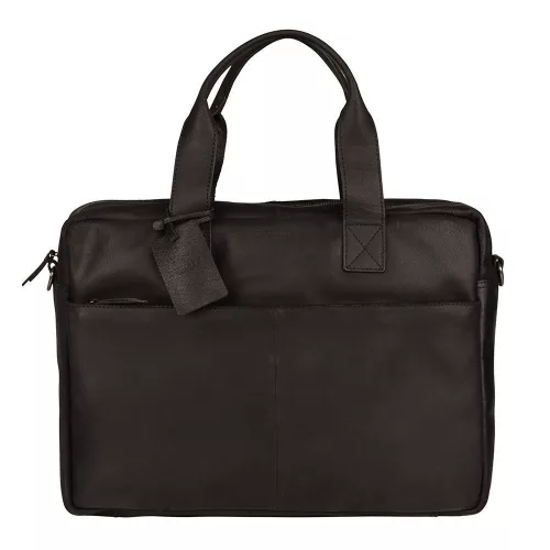 Burkely Vintage River fekete bőr laptoptartós, oldaltáska 15,6''