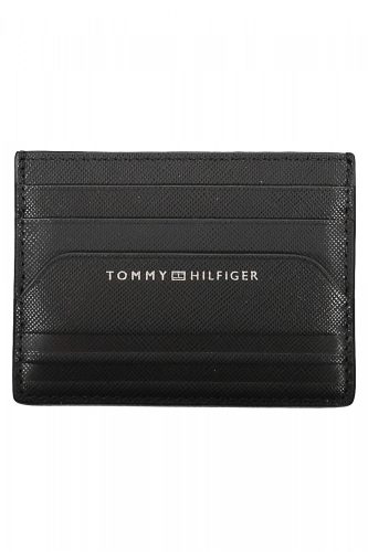 Tommy Hilfiger fekete férfi bőr pénztárca, kártyatartó 11 x 8 x 1 cm