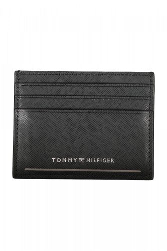 Tommy Hilfiger fekete férfi bőr pénztárca, kártyatartó 10 x 8 x 1 cm