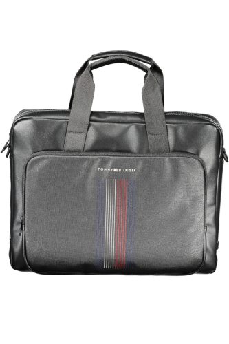 Tommy Hilfiger férfi fekete műbőr aktatáska,laptoptáska