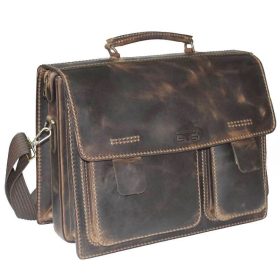   Blázek & Anni pull-up marhabőr aktatáska laptoptartóval,  zárható rekesszel 38,5 x 20 cm