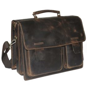   Blázek & Anni pull-up marhabőr aktatáska laptoptartóval,  zárható rekesszel 38,5 x 20 cm