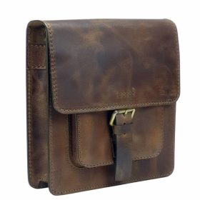   Blázek & Anni elöl zsebes közepes bőr oldaltáska, válltáska 28 x 26 cm.