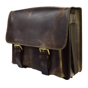   Blázek & Anni Napoli pull-up koptatott hatású bőr oldaltáska, messenger táska 36,5 x 30,5 x 15,5 cm