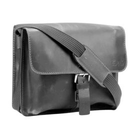   Blázek & Anni Vicenza sportos fazonú szürke bőr oldaltáska, messenger táska 32 x 25 cm