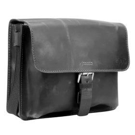   Blázek & Anni Vicenza sportos fazonú szürke bőr oldaltáska, messenger táska 32 x 25 cm