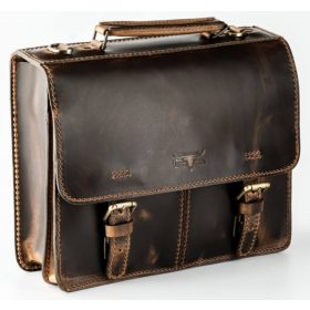   Blázek & Anni egy rekeszes kisméretű pull-up marhabőr aktatáska 33 x 26 cm.