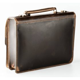   Blázek & Anni egy rekeszes kisméretű pull-up marhabőr aktatáska 33 x 26 cm.