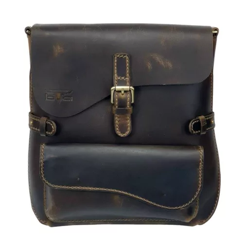 Blázek & Anni Verona, unisex elöl zsebes bőr oldaltáska 33 x 28 cm