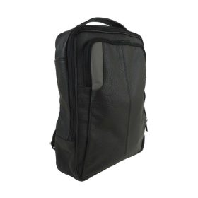   Blázek & Anni fekete bőr hátizsák, laptop hátizsák 30 x 37 x 8 cm