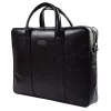 Blazek & Anni uniszex fekete bőr laptoptáska, aktatáska 40 x 30 cm