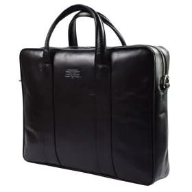   Blazek & Anni uniszex fekete bőr laptoptáska, aktatáska 40 x 30 cm