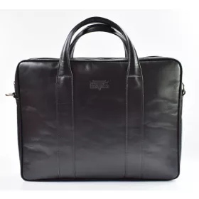   Blazek & Anni uniszex fekete bőr laptoptáska, aktatáska 40 x 30 cm