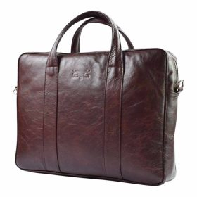   Blázek & Anni bordó bőr laptoptáska, aktatáska 40 x 29 x 9 cm.
