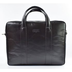   Blázek & Anni uniszex fekete bőr laptoptáska, aktatáska 40 x 29 x 9 cm.