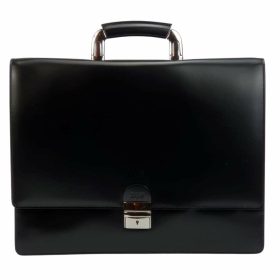   Blázek & Anni fekete merevfogós bőr aktatáska 40 x 30 x 11 cm