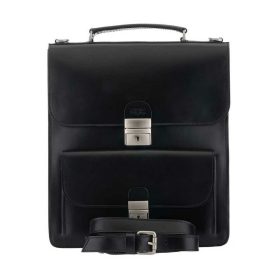   Blázek & Anni elöl zsebes fekete férfi bőr oldaltáska 32 x 29 cm