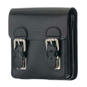   Blázek & Anni kis tuckzáras fekete selyemfényű bőr válltáska 17 x 15,5 cm