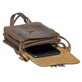   Blázek & Anni kisméretű pull-up lengőzáras bőr oldaltáska, válltáska 17 x 15,5 cm