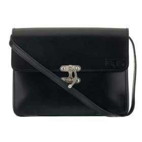   Blázek & Anni lengőzáras fekete női bőr válltáska 27 x 20 cm