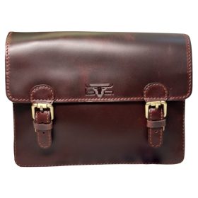   Blázek & Anni selyemfényű barna bőr oldaltáska 27 x 21 x 5 cm