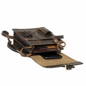   Blázek & Anni két rekeszes pull-up marhabőr férfi oldaltáska 27x21 cm