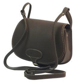   Blázek & Anni kisméretű sötétbarna bivalybőr vadász táska 24 x 18 cm