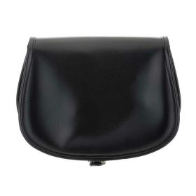   Blázek & Anni közepes méretű fekete bőr vadász táska, válltáska 28 x 20,5 cm