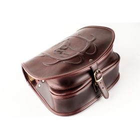   Blázek & Anni közepes méretű domború szarvas mintás bőr vadásztáska 28 x 21 cm